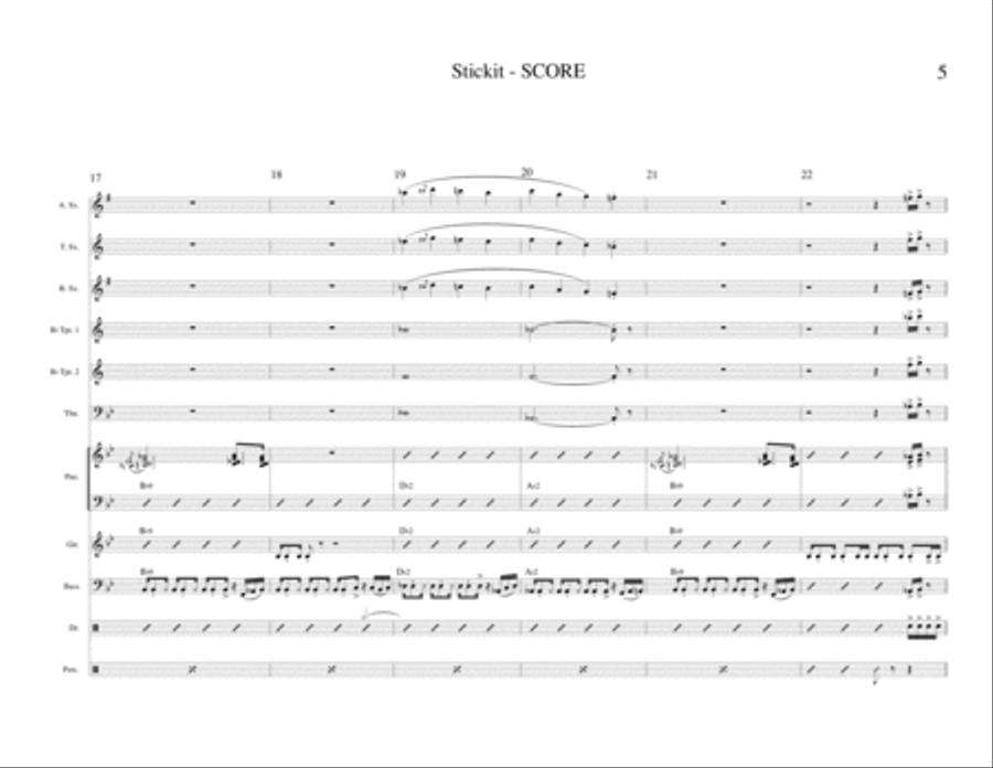 Stickit (Jazz Band) Jazz Ensemble scores gallery preview page 6