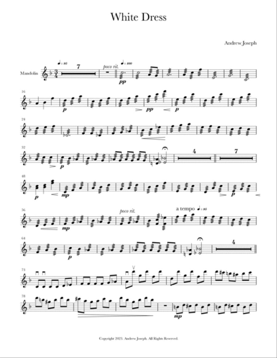 White Dress Chamber Music scores gallery preview page 5