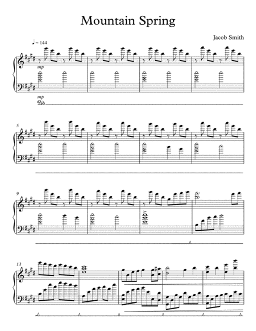 Mountain Spring Piano Solo scores gallery preview page 1