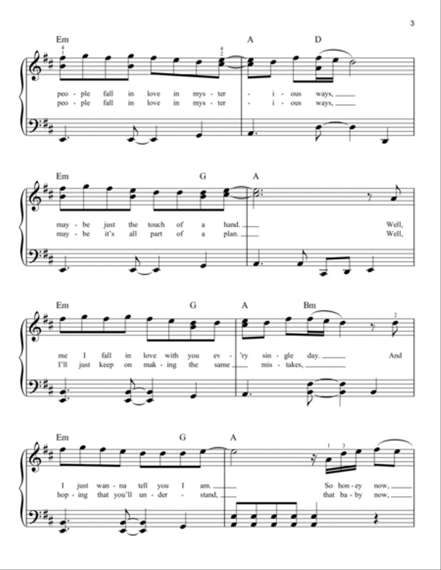 Thinking Out Loud Thinking Out Loud Easy Piano scores gallery preview page 3