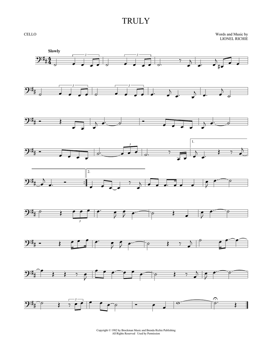 Truly Cello Solo scores gallery preview page 1