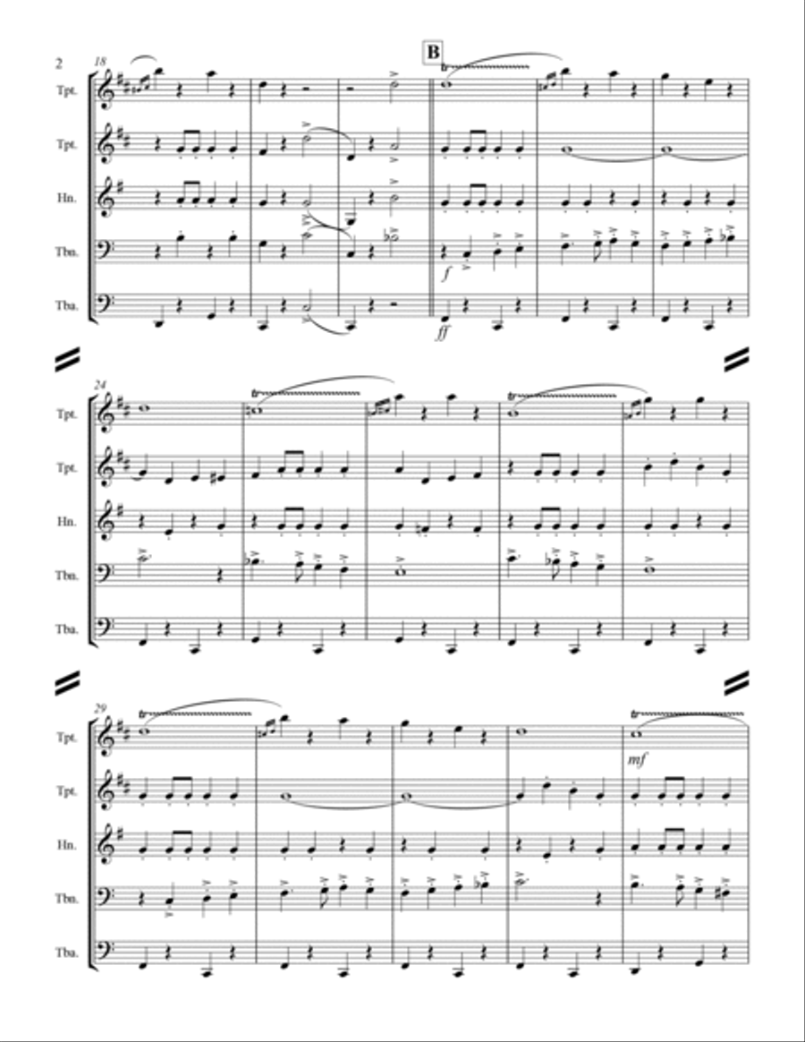 March - The Thunderer (for Brass Quintet) Brass Quintet scores gallery preview page 3