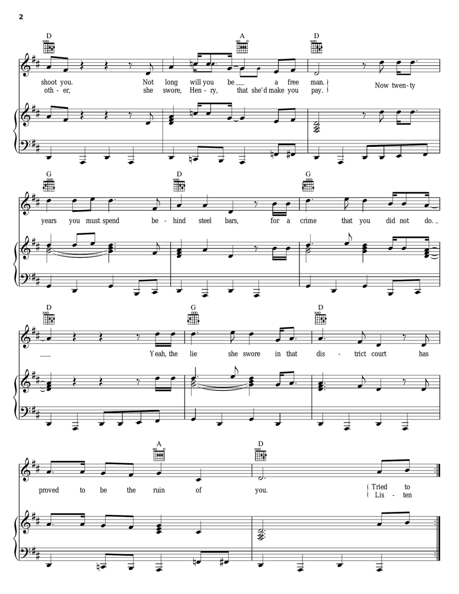 Twenty Years Piano, Vocal, Guitar scores gallery preview page 2