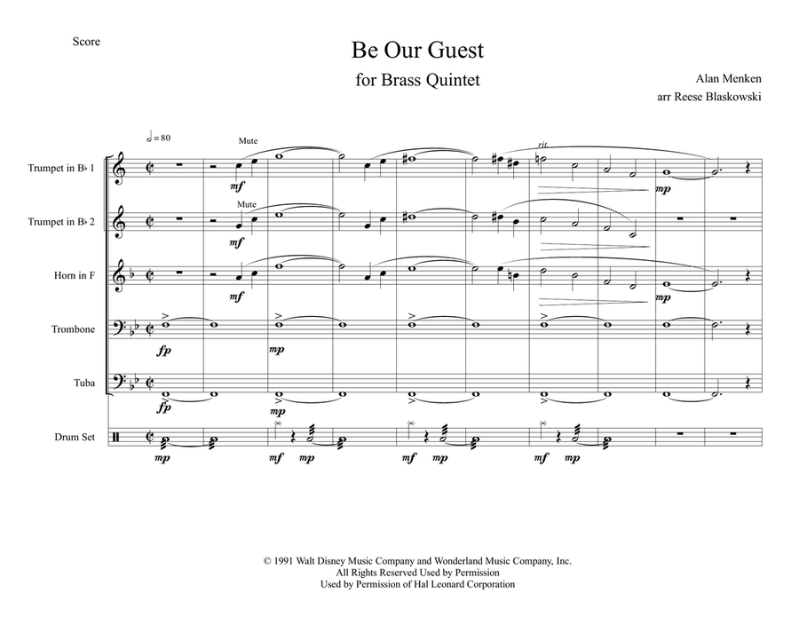 Be Our Guest Brass Quintet scores gallery preview page 1