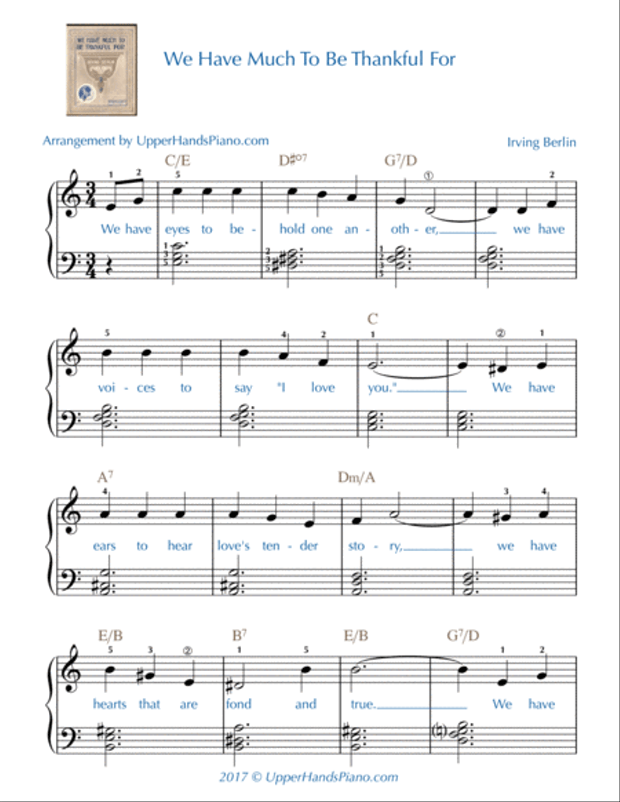 We Have Much To Be Thankful For - EASY PIANO Piano, Vocal, Guitar scores gallery preview page 1