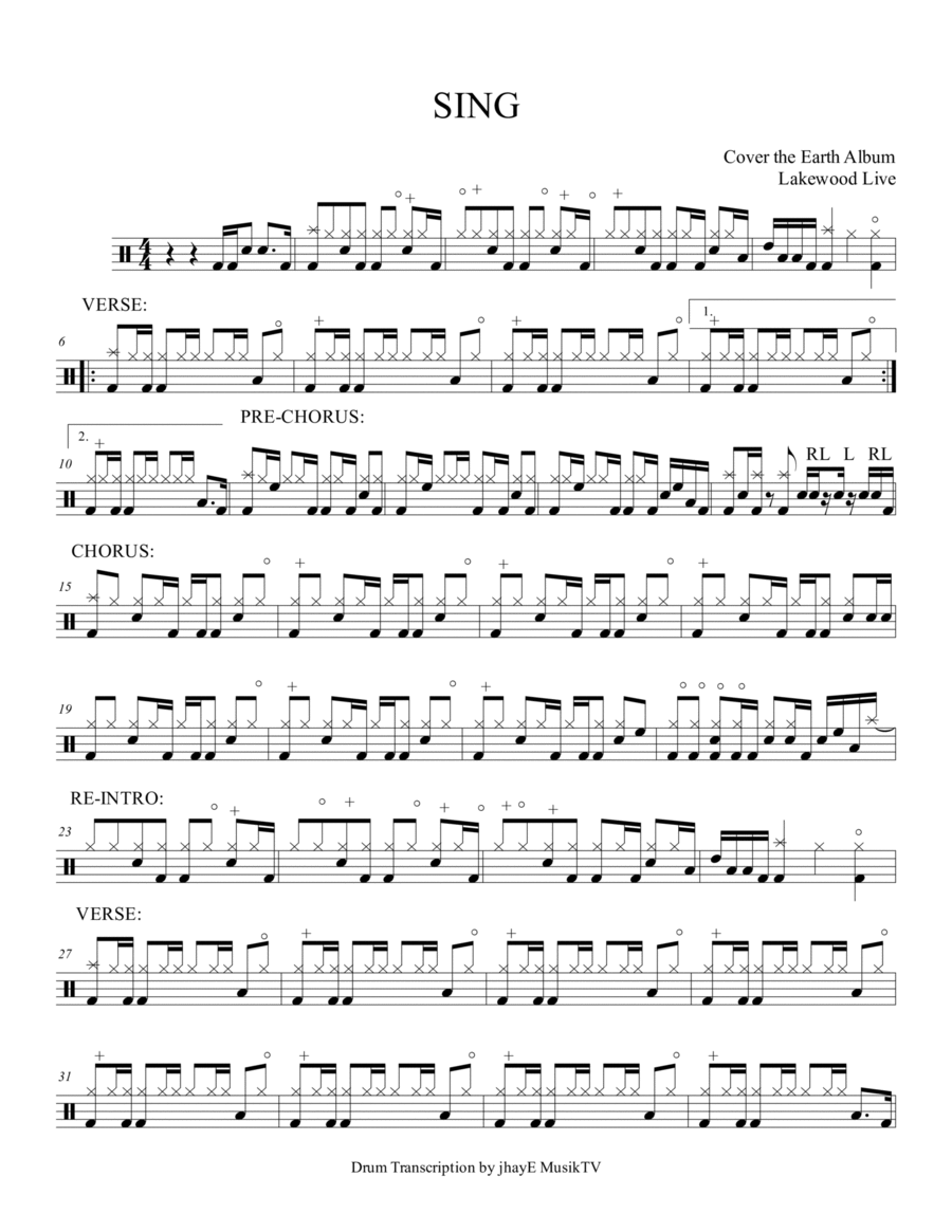 Sing Drum Set Digital Sheet Music Sheet Music Plus