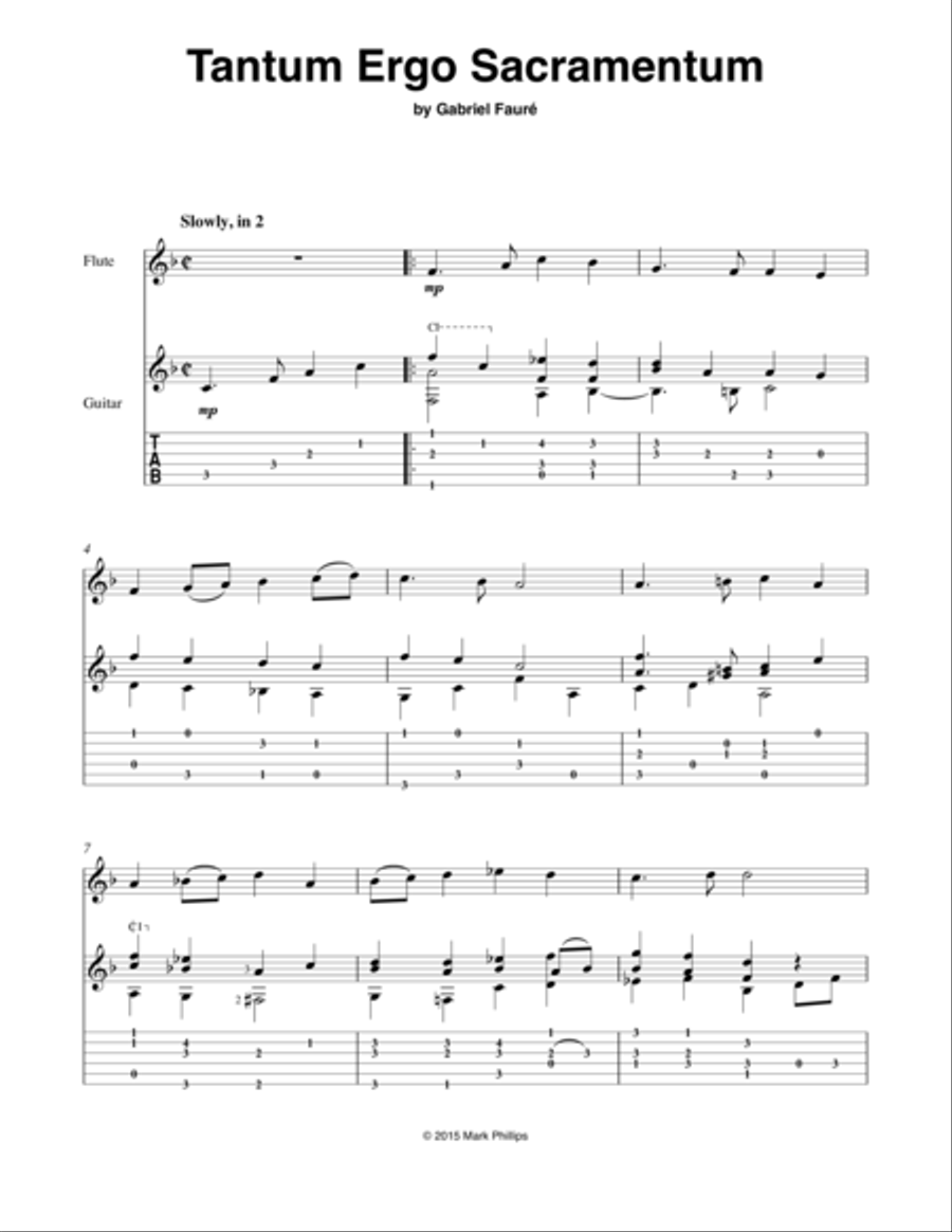 Tantum Ergo Sacramentum Flute scores gallery preview page 1