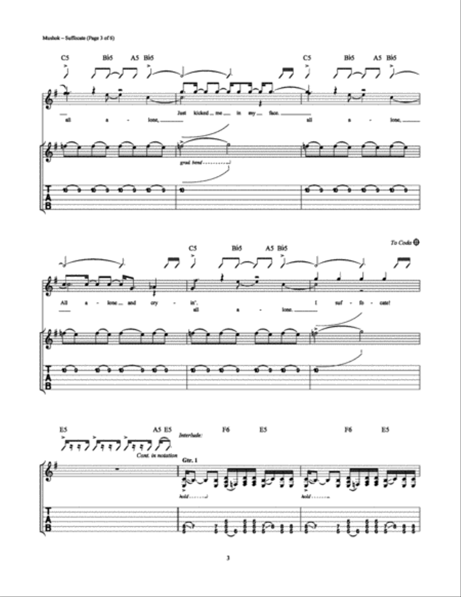 Suffocate Electric Guitar scores gallery preview page 3