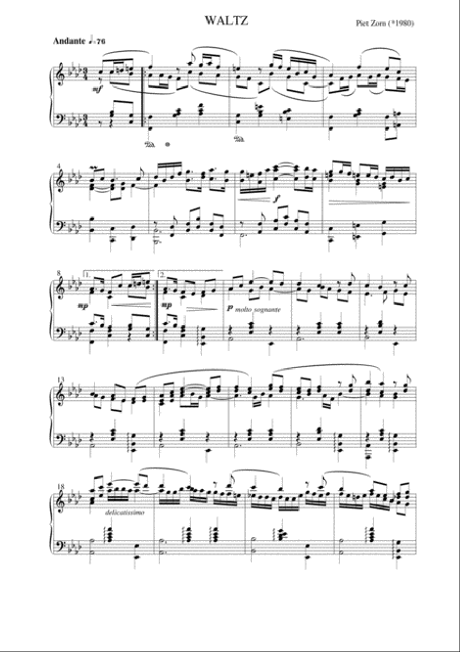 Waltz in F Minor Piano Solo scores gallery preview page 1