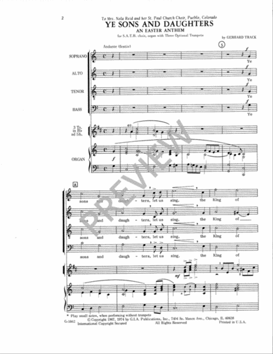 Ye Sons and Daughters - SATB edition 4-Part scores gallery preview page 3