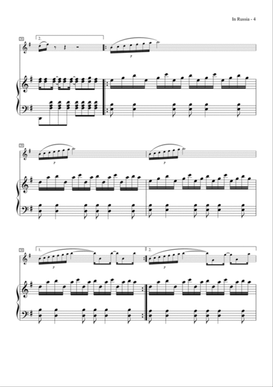 In Russia Violin Solo scores gallery preview page 4