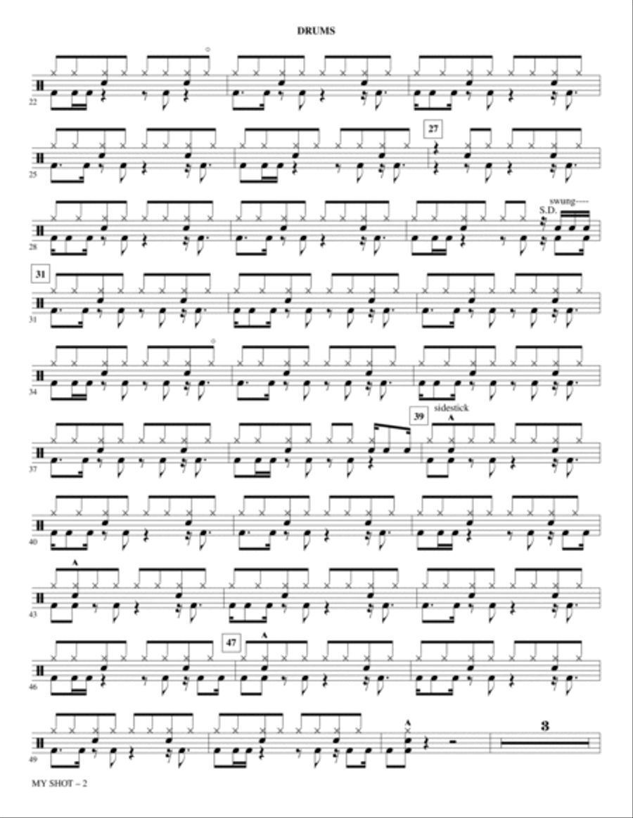 My Shot (arr. Roger Emerson) - Drums Choir scores gallery preview page 2