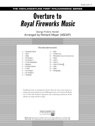 Overture to Royal Fireworks Music: Score