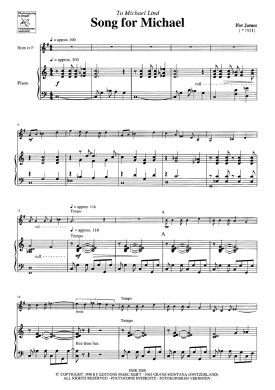Song for Michael Horn scores gallery preview page 7