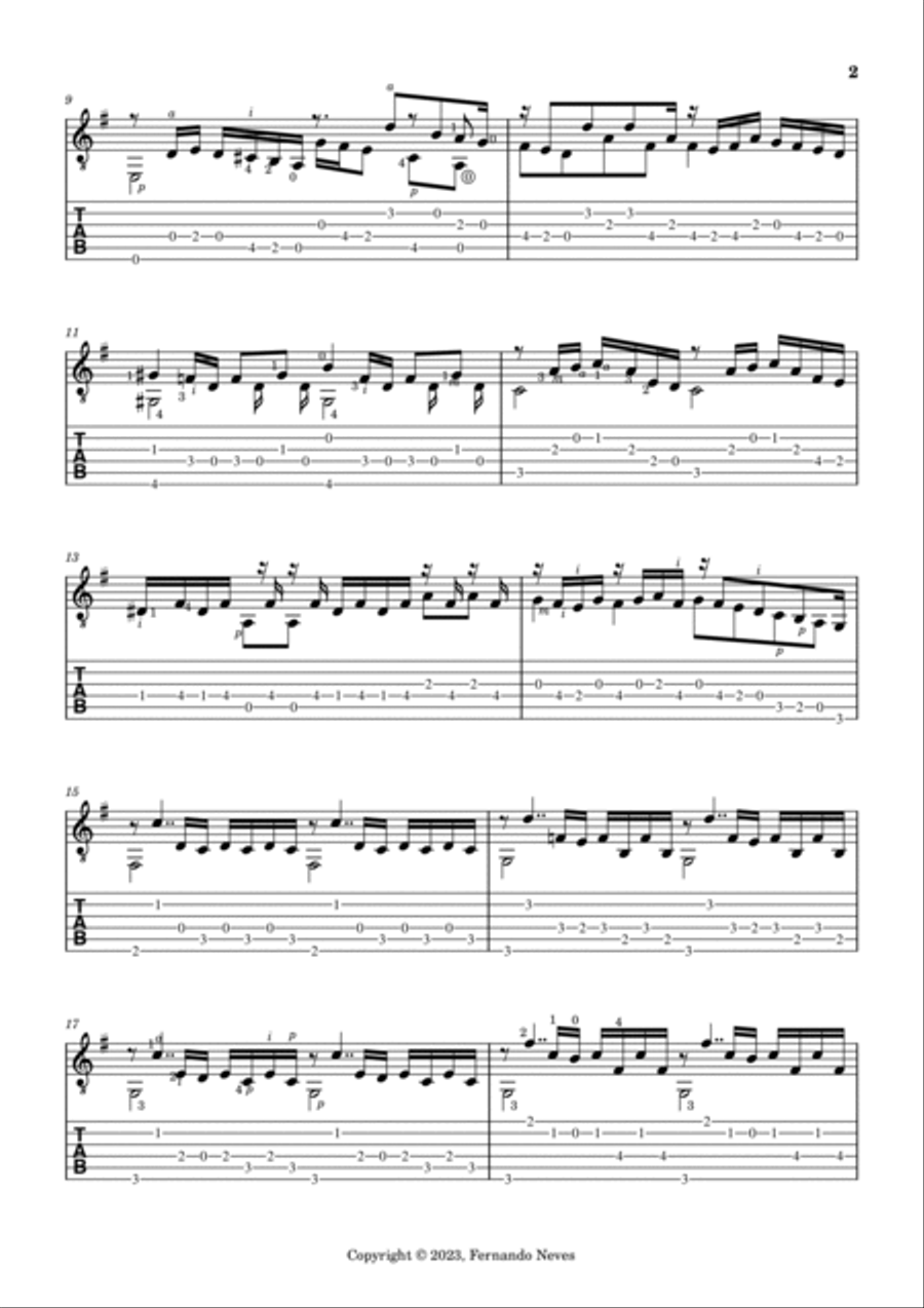 Prélude de la Suite pour violoncelle BWV 1007 (Cello Suite n. 1) Arranged for Guitar Chamber Music scores gallery preview page 2