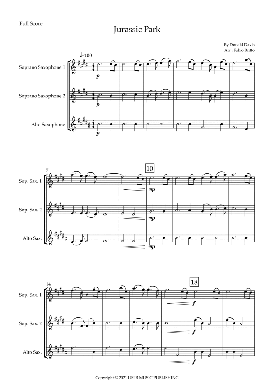 Jurassic Park Iii Woodwind Trio scores gallery preview page 1