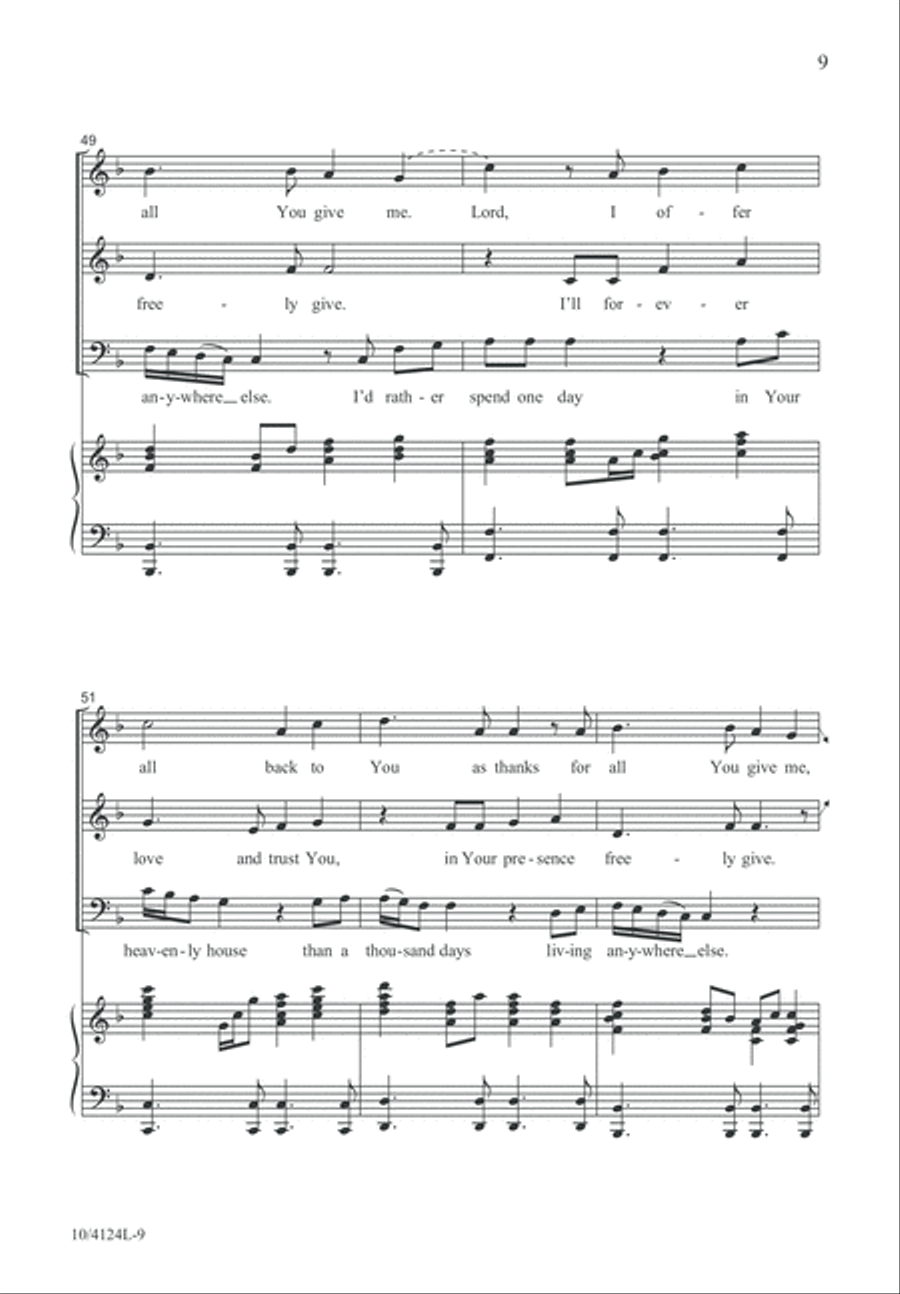 A Servant in Your Heavenly House 4-Part scores gallery preview page 10