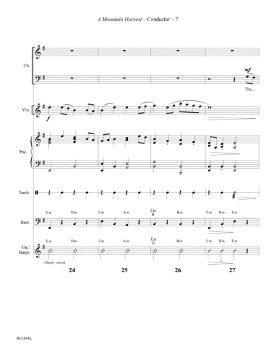 A Mountain Harvest - Instrumental Ensemble Score and Parts Choir scores gallery preview page 9