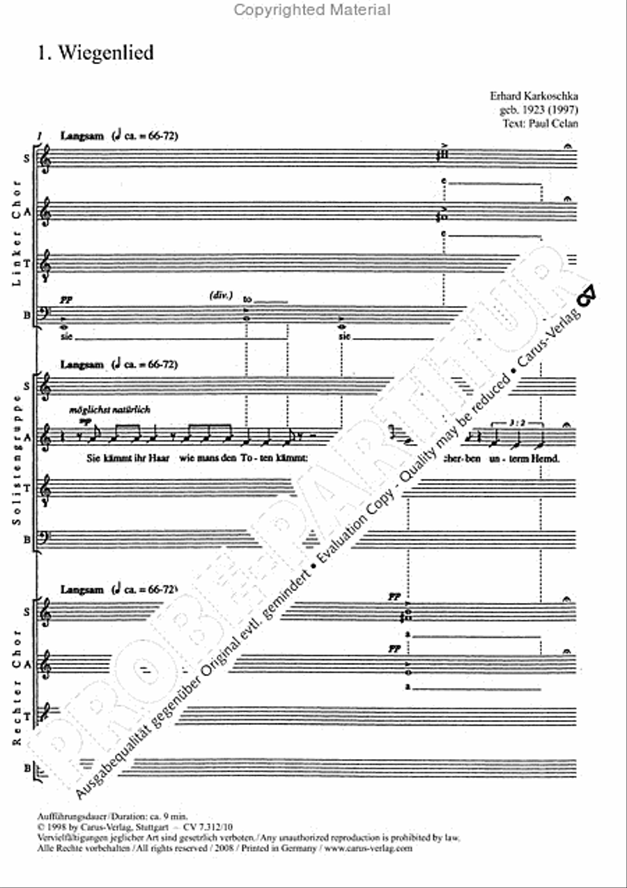 Variationen mit Celan-Gedichten III 4-Part scores gallery preview page 6