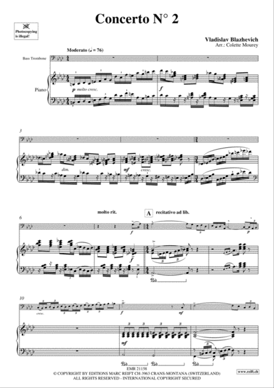 Concerto No. 2 Bass Trombone scores gallery preview page 3