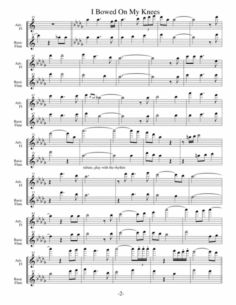 I Bowed on my Knees and Cried Holy (Arrangements Level 2-4 for FLUTE + Written Acc) Hymn image number null