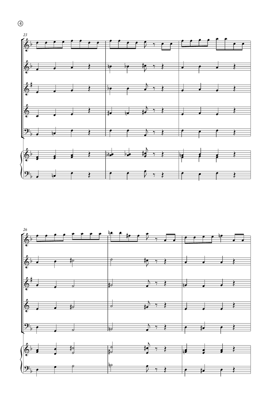 Hymne A L'amour Woodwind Quintet scores gallery preview page 4