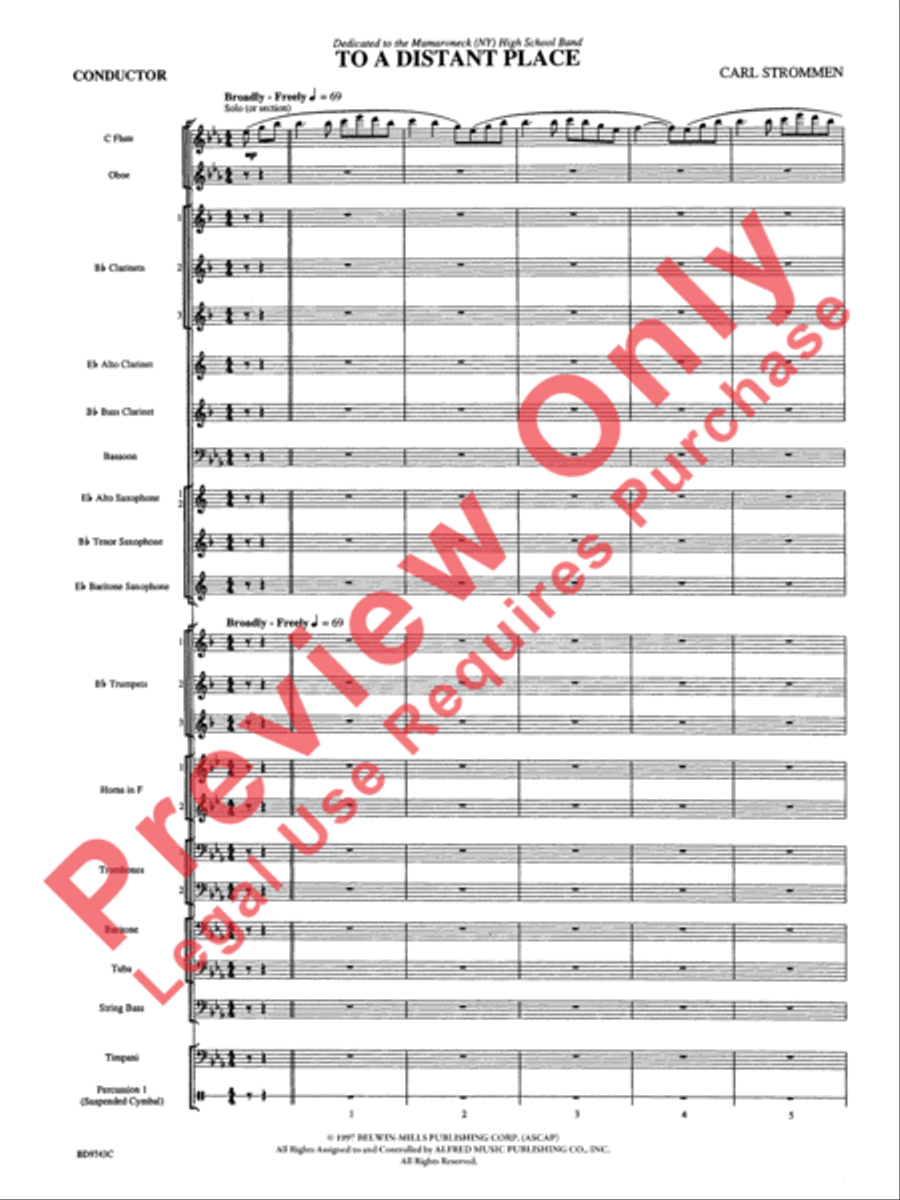 To a Distant Place Concert Band scores gallery preview page 4