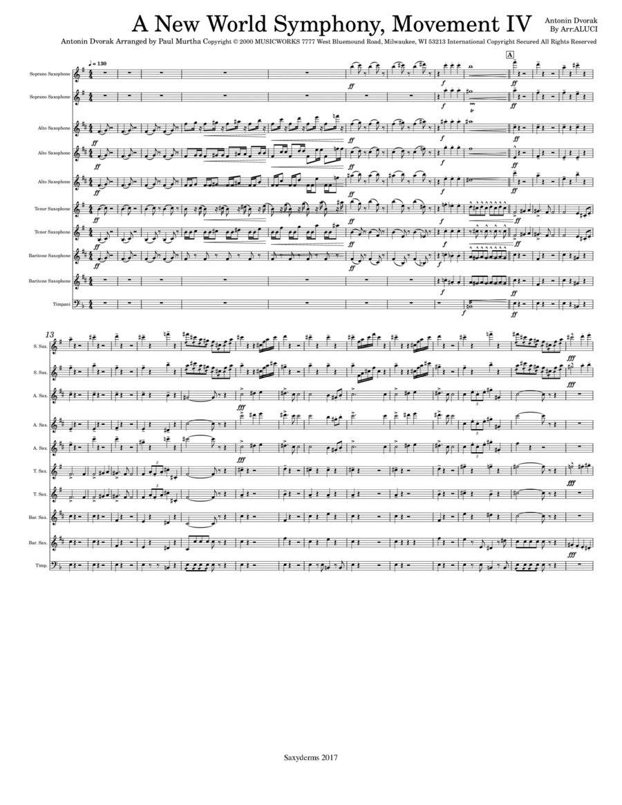 New World Symphony New World Symphony Woodwind Ensemble scores gallery preview page 1