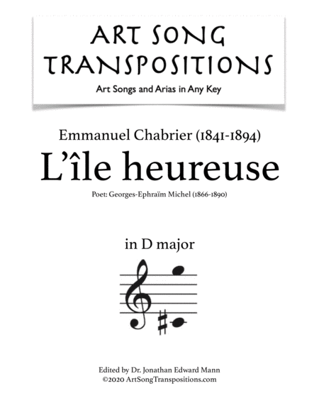 CHABRIER: L'île heureuse (transposed to D major)