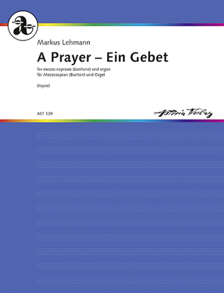 Book cover for A Prayer - Ein Gebet WV 55