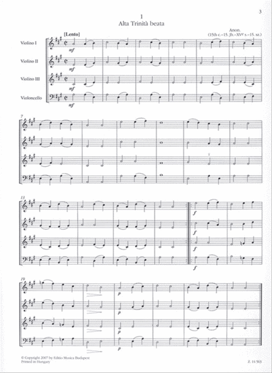 Renaissance Musik für Kinderstreichorchester (erst String Orchestra scores gallery preview page 2