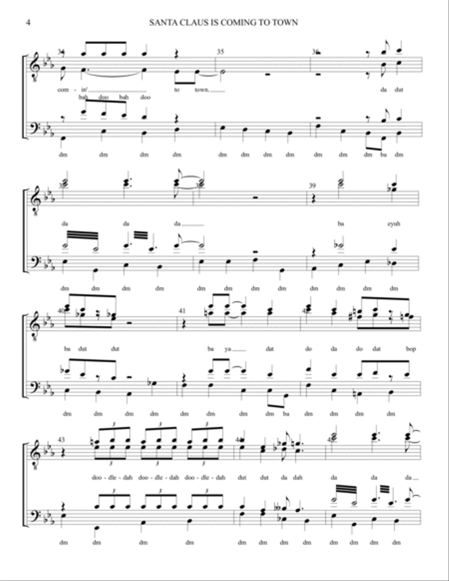 Santa Claus Is Comin' To Town TTBB scores gallery preview page 4