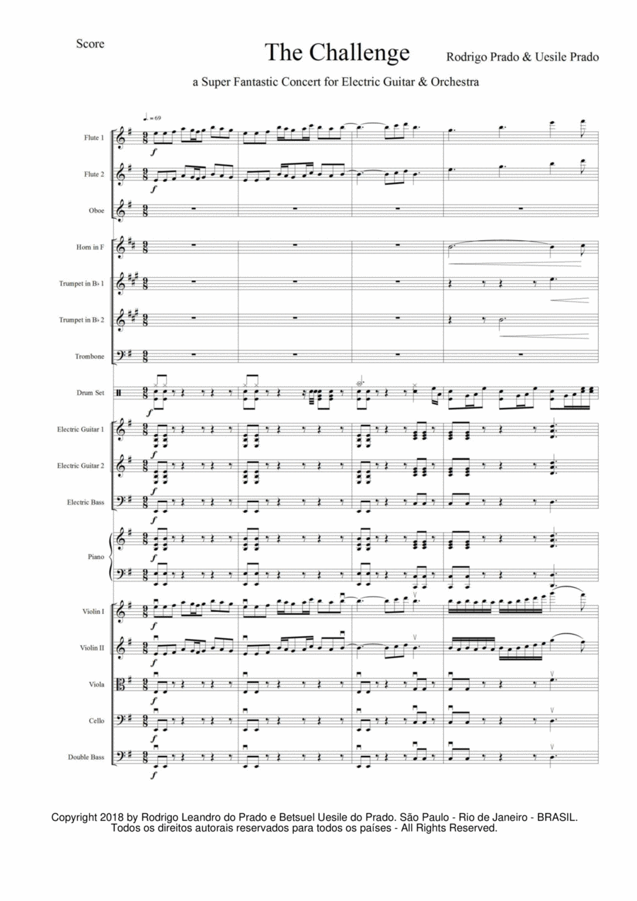 The Challenge - A Super Fantastic Concert For Electric Guitar And Orchestra Concert Band scores gallery preview page 1
