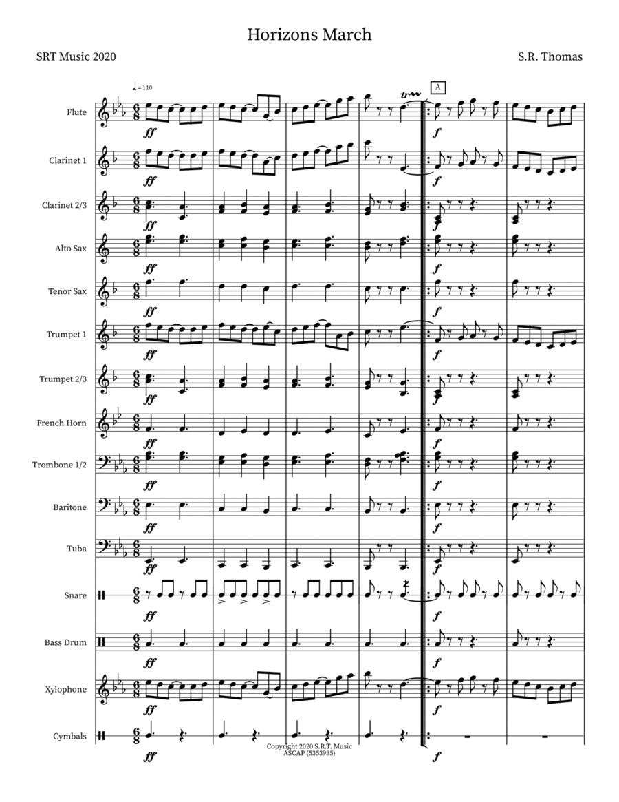 Horizons March Concert Band scores gallery preview page 1