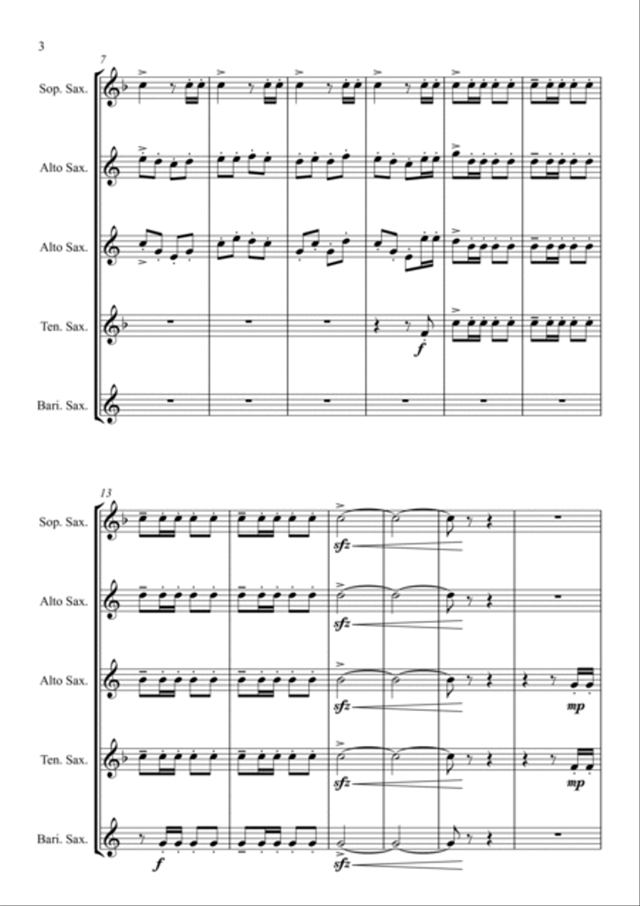 The William Tell Overture - Rossini - for Saxophone Quintet Saxophone Quintet scores gallery preview page 4