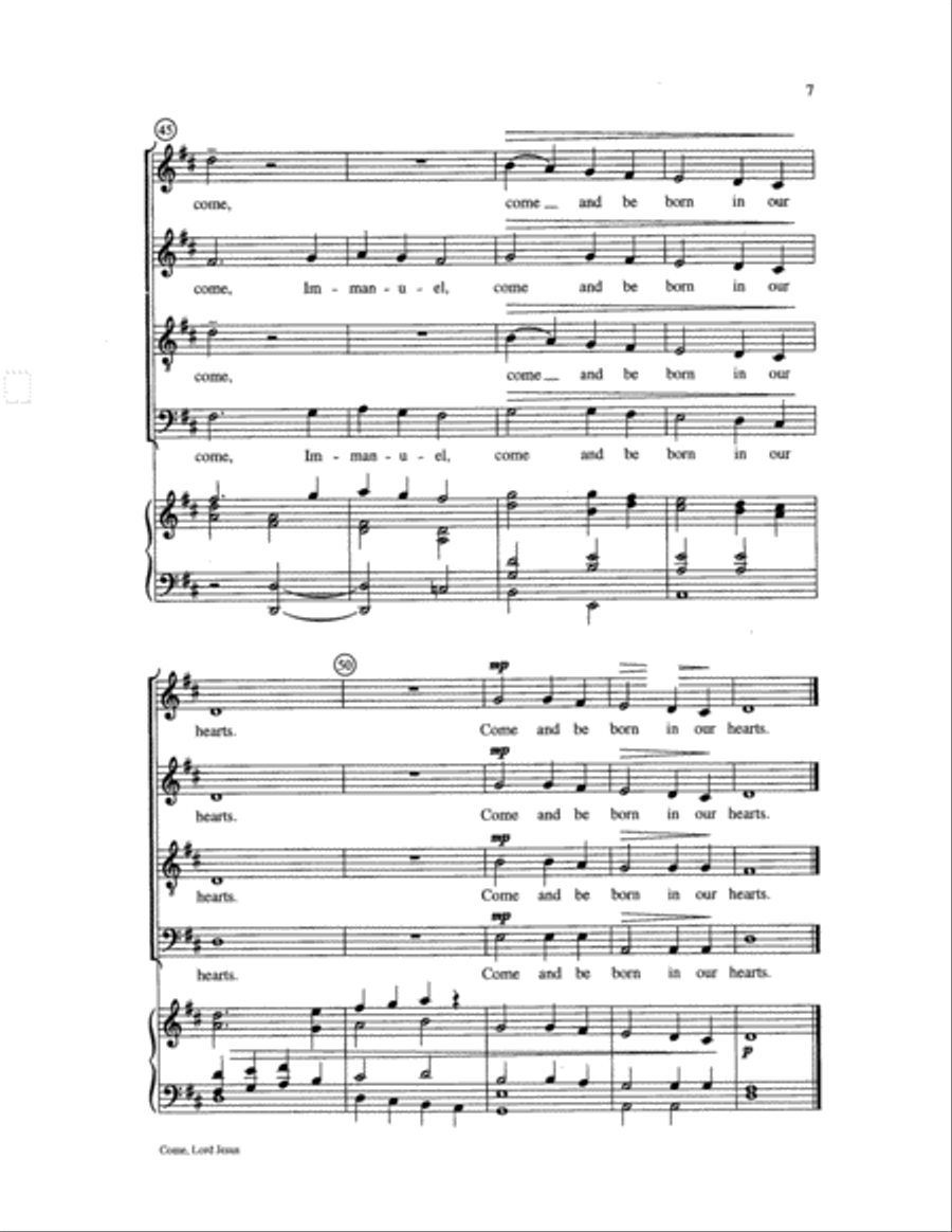 Come, Lord Jesus 4-Part scores gallery preview page 7