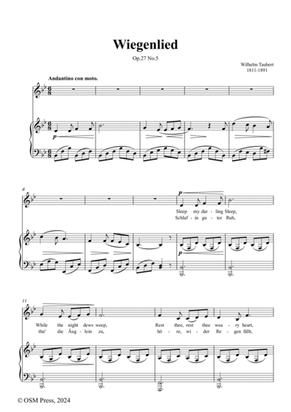 W. Taubert-Wiegenlied(Schlaf in guter Ruh),Ver. I,in B flat Major,Op.27 No.5