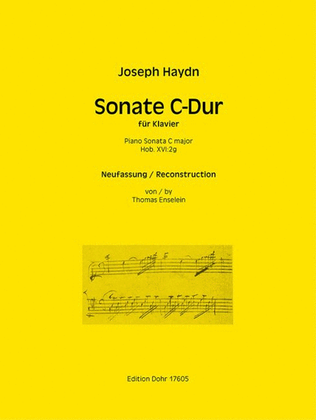 Book cover for Piano Sonata C major Hob.XVI:2g