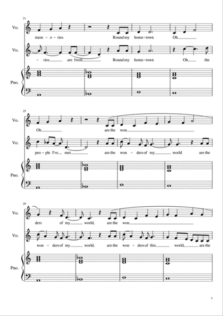 Hometown Glory Hometown Glory Vocal Duet scores gallery preview page 3