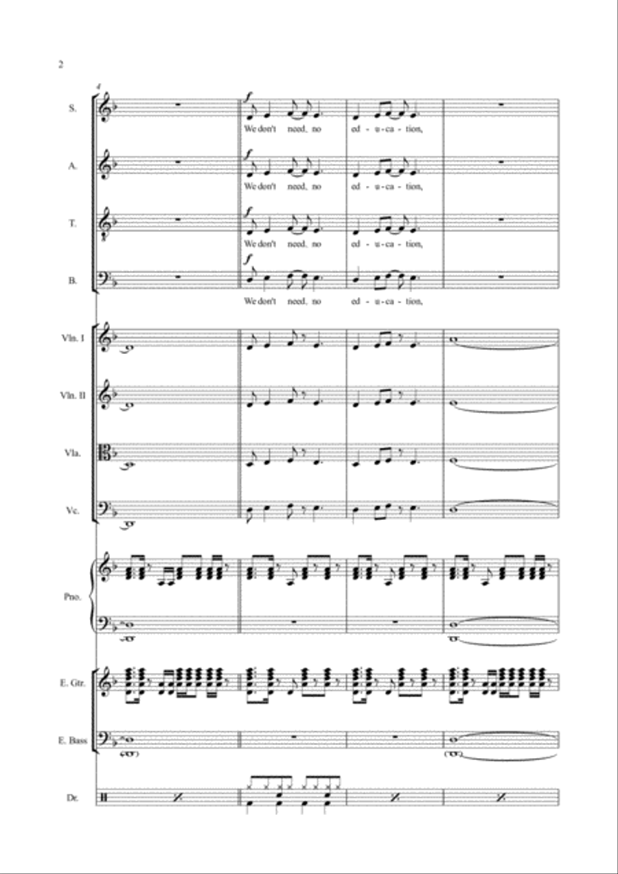 Another Brick In The Wall 4-Part scores gallery preview page 2