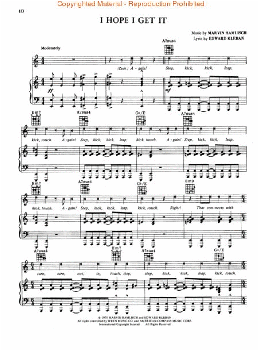 A Chorus Line – Updated Edition Choir scores gallery preview page 3