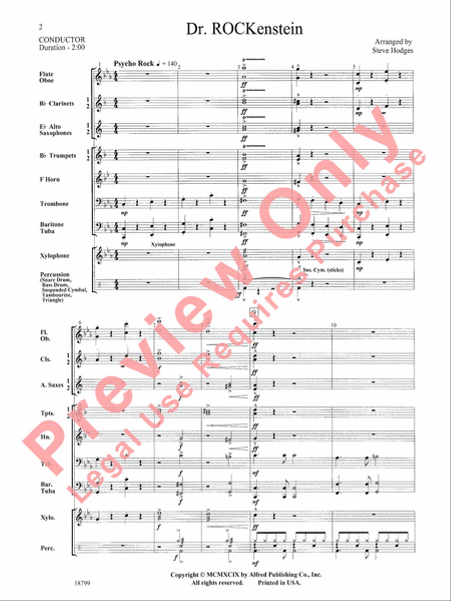 Dr. ROCKenstein Concert Band scores gallery preview page 3