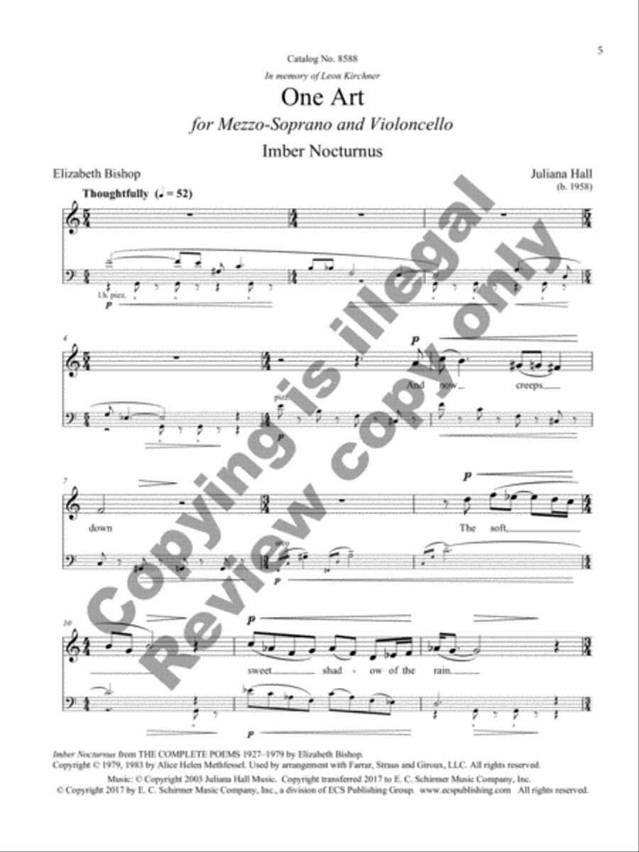 One Art Mezzo-Soprano Voice scores gallery preview page 3