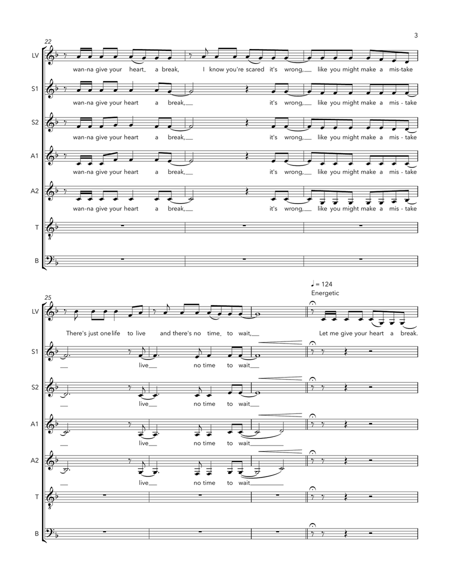 Give Your Heart A Break A Cappella scores gallery preview page 3