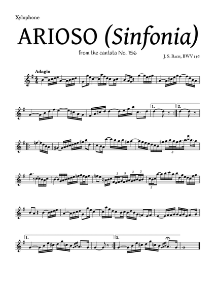ARIOSO, by J. S. Bach (sinfonia) - for Xylophone and accompaniment image number null
