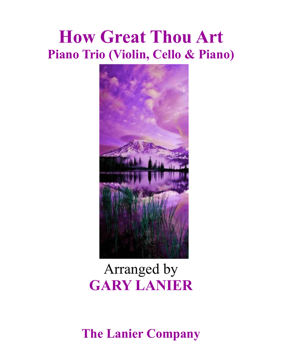 HOW GREAT THOU ART, Piano Trio (Violin, Cello, Piano with Score & Parts) Piano Trio scores gallery preview page 1