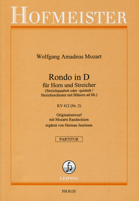 Rondo in D fur Horn und Streicher, KV 412 (Nr. 2) / Partitur