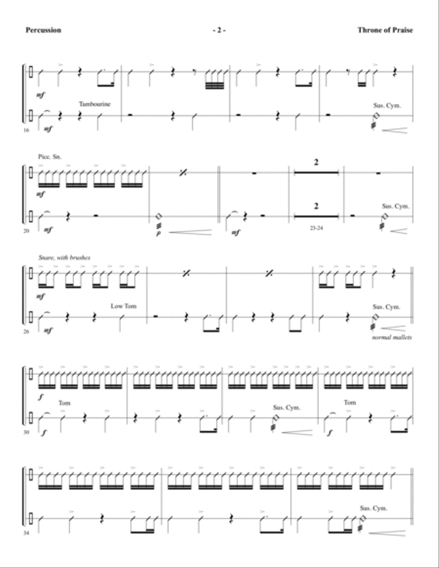 Throne of Praise - Percussion Choir scores gallery preview page 2