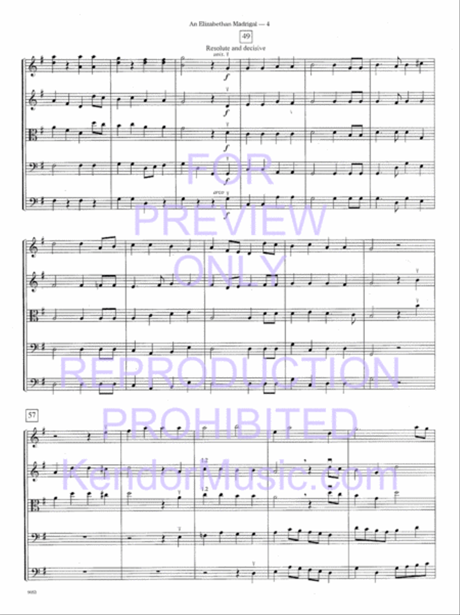 Elizabethan Madrigal, An (Now Is The Month Of Maying) (Full Score) Choir scores gallery preview page 7