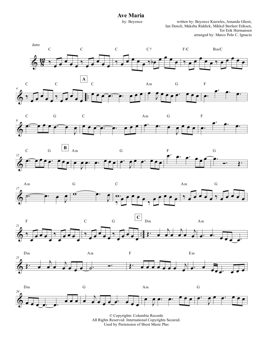 Ave Maria Piano scores gallery preview page 1